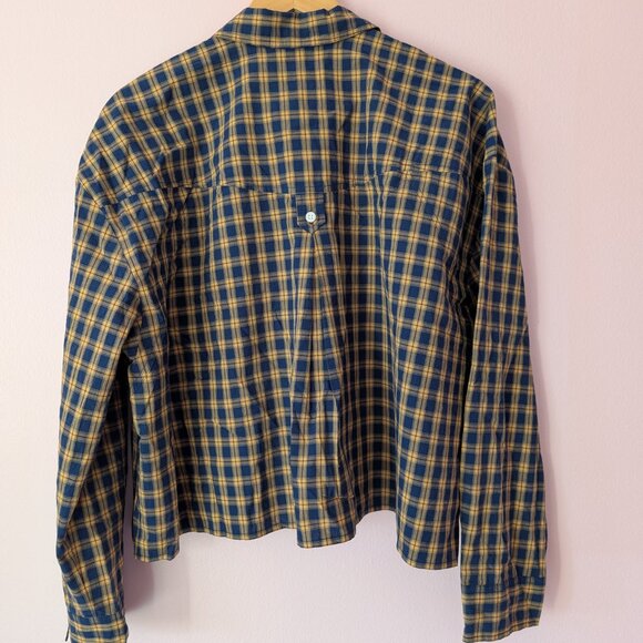 NWT Madewell Button-Down The Signature Poplin Crop Shirt in Plaid XL - Picture 7 of 8